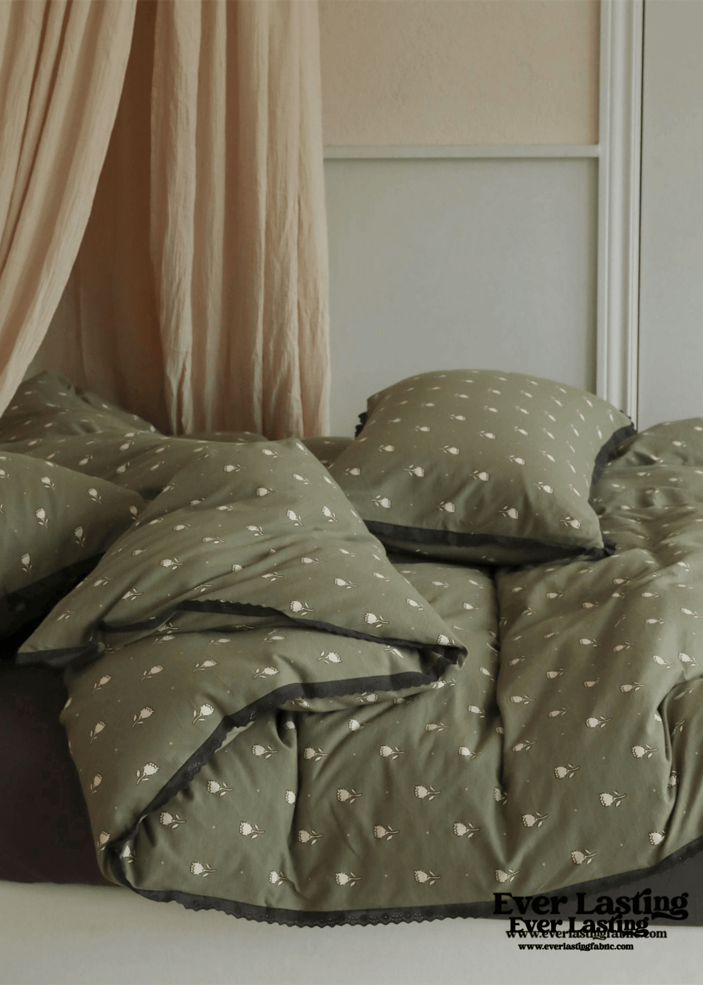 Anaya Rose French Vintage Bedding Set / Green + Brown