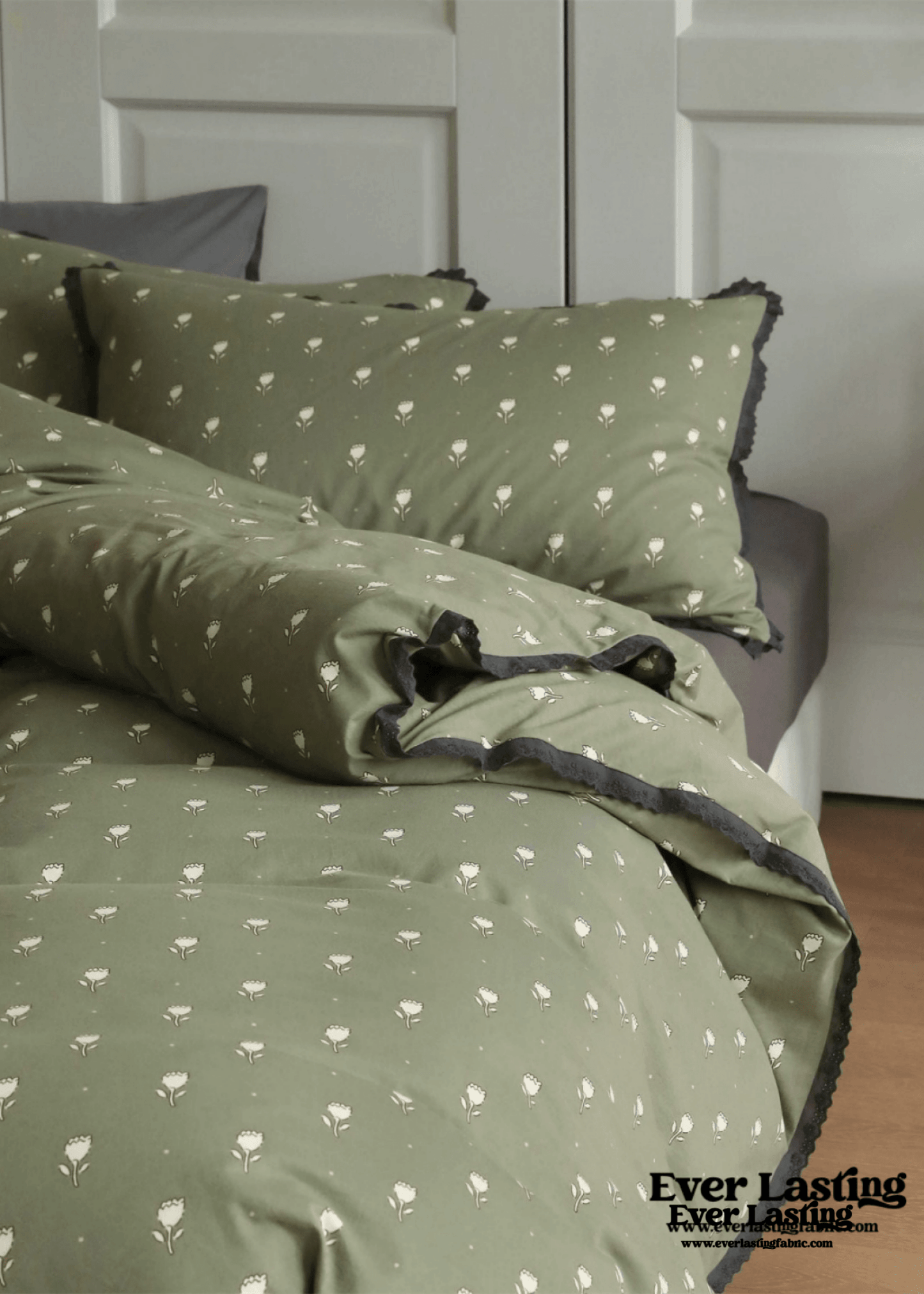 Anaya Rose French Vintage Bedding Set / Green + Brown