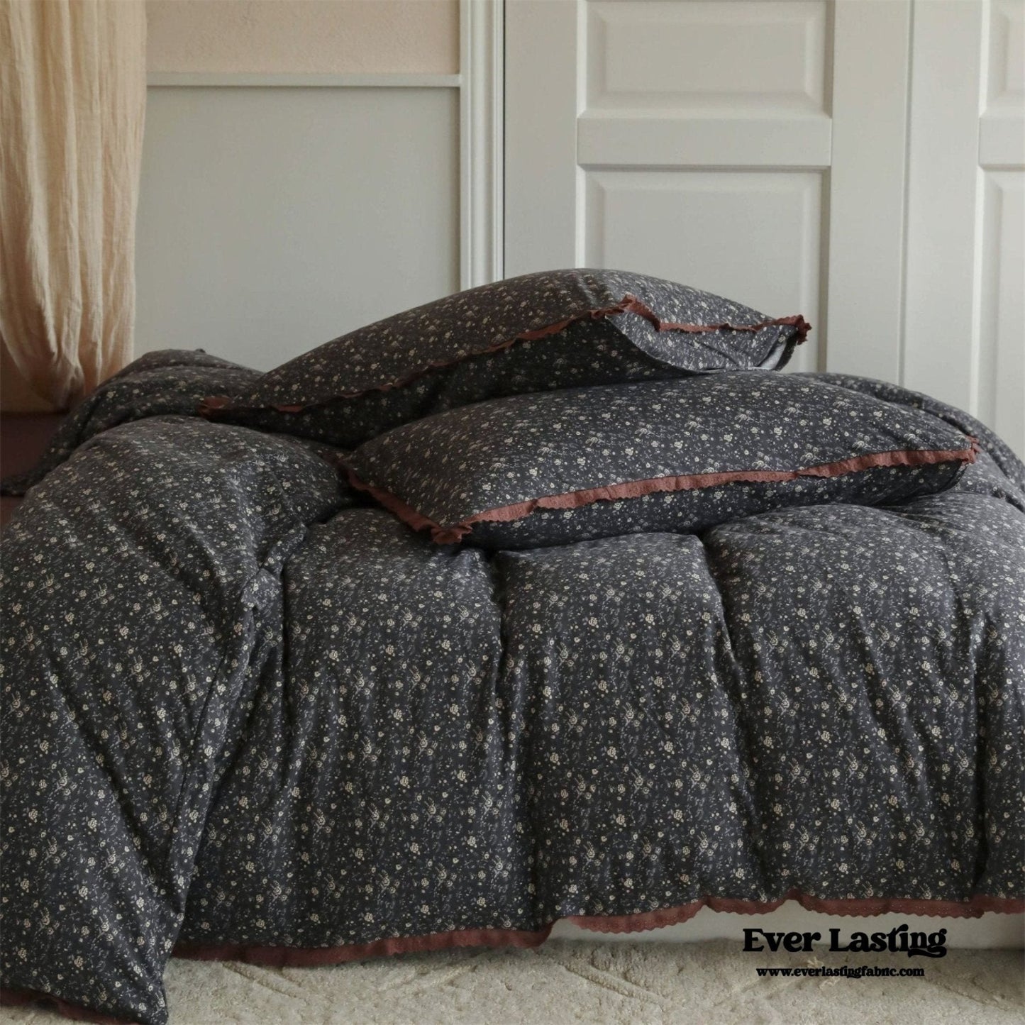 Anaya Rose French Vintage Bedding Set / Green + Brown