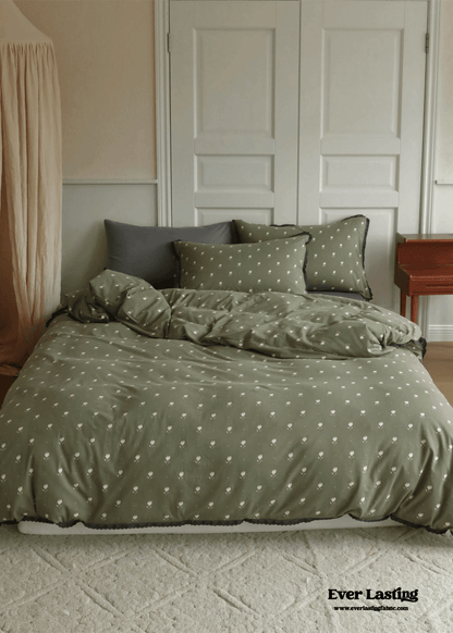 Anaya Rose French Vintage Bedding Set / Green + Brown