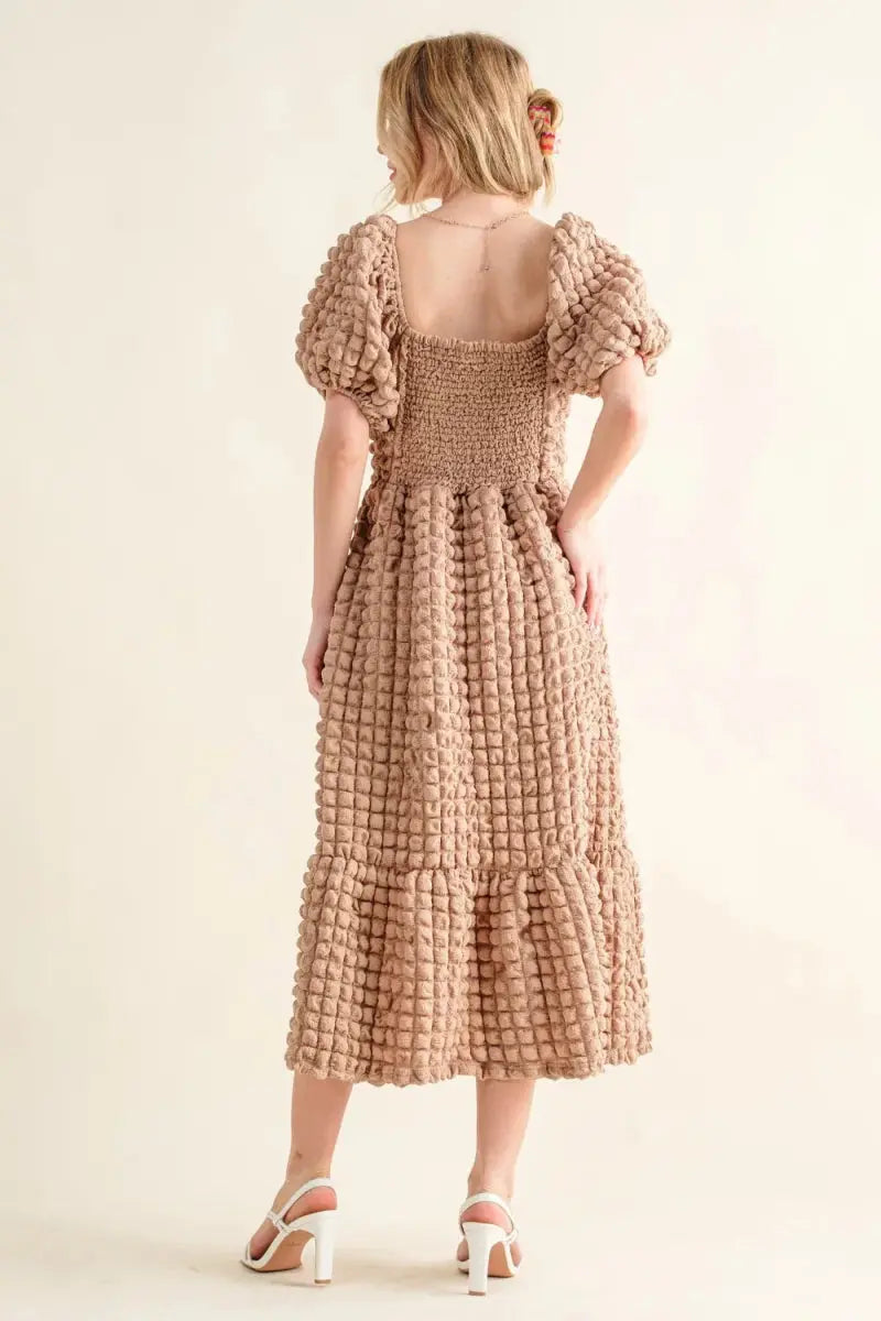 Dresses Trendsi And The Why Square Neck Puff Sleeve Dress - Full Size Women's Apparel