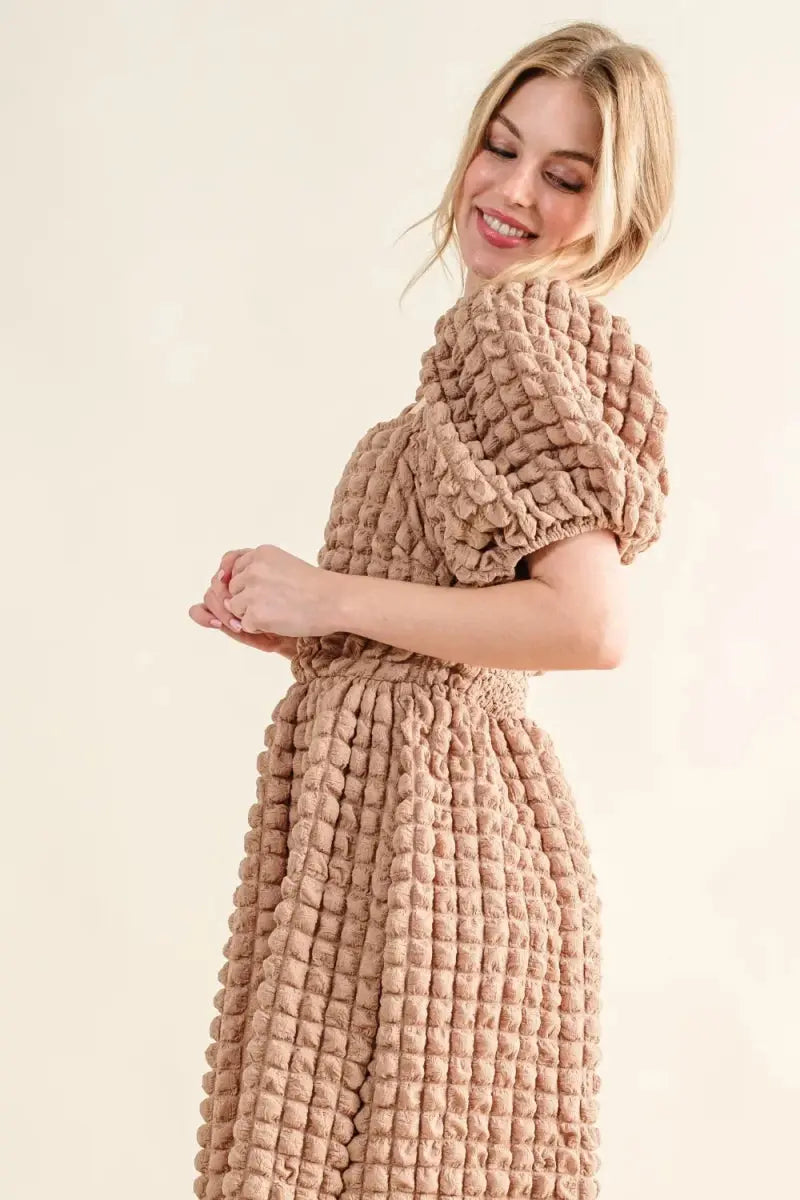 Dresses Trendsi And The Why Square Neck Puff Sleeve Dress - Full Size Women's Apparel