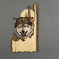 Animal Carving Handcraft Wall Hanging Wood Raccoon Bear Deer Hand-Painted
