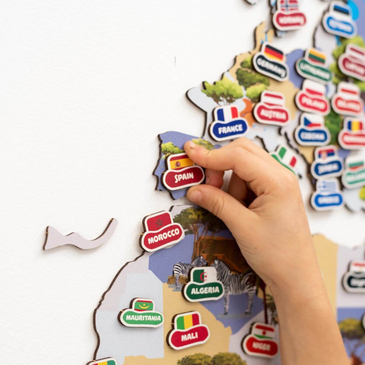Nursery World Map Indigo