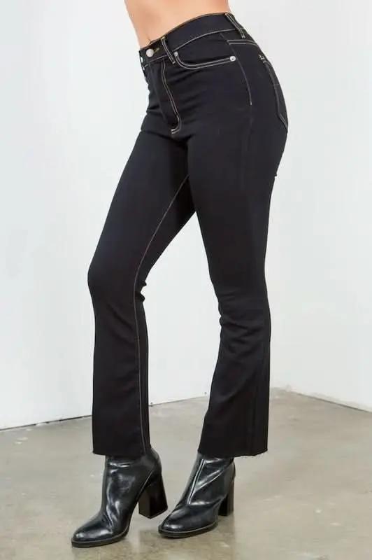 Jeans Jean - Ankle Cropped Flare - Jet Black