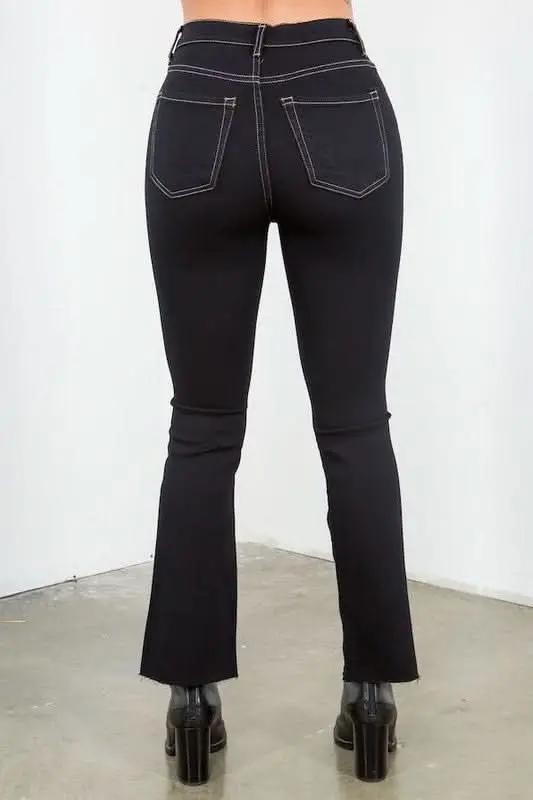 Jeans Jean - Ankle Cropped Flare - Jet Black