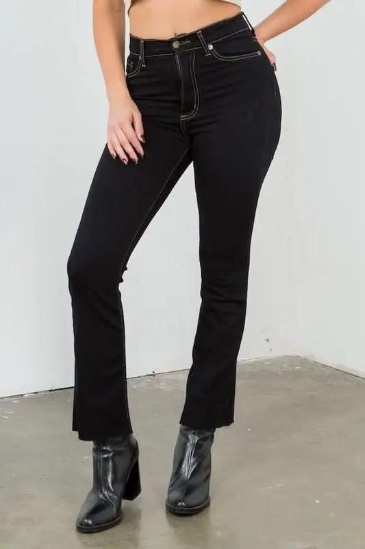 Jeans Jean - Ankle Cropped Flare - Jet Black