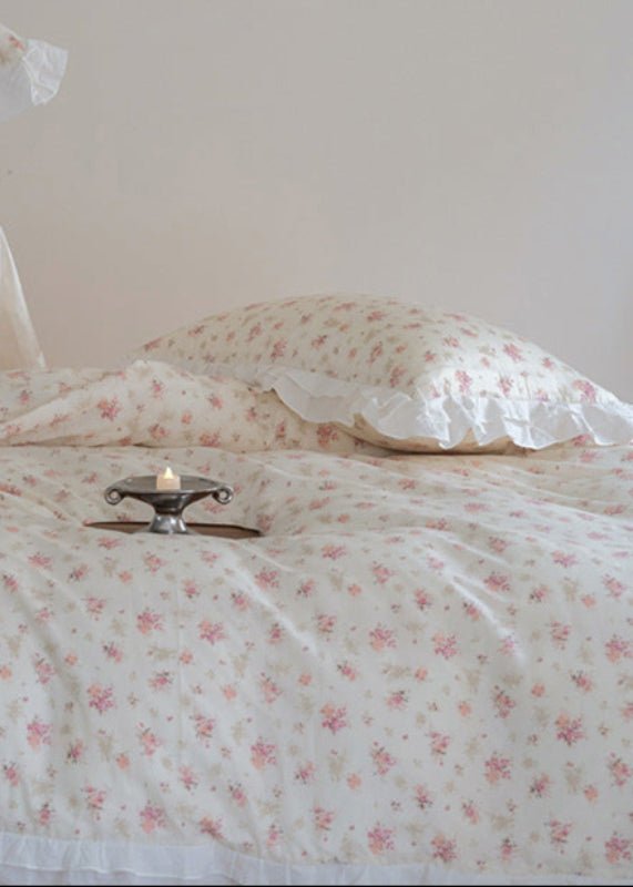 Annie Lace Ruffle Floral Bedding Set / Blue