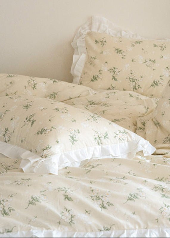 Annie Lace Ruffle Floral Bedding Set / Blue