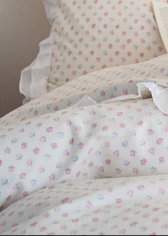 Annie Lace Ruffle Floral Bedding Set / Blue