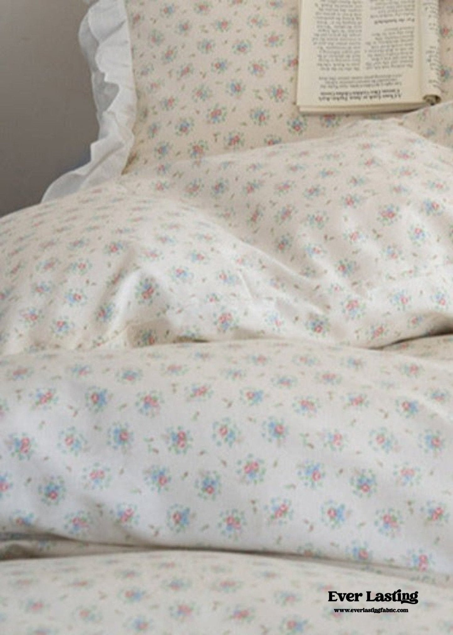 Annie Lace Ruffle Floral Bedding Set / Pink