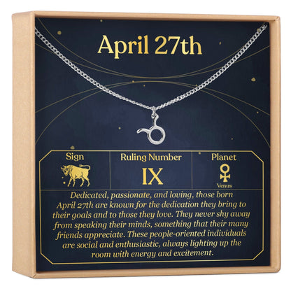 April 27th Taurus Necklace
