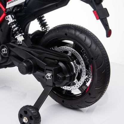 Aprilia Licensed Electric Kids Ride-On Motorcycle with Training Wheels - 12V Battery Powered
