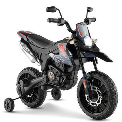 Aprilia Licensed Kids Ride On Motorcycle with 2 Training Wheels - Navy Blue