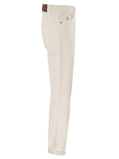 Brunello Cucinelli Men Five-Pocket Traditional Fit Trousers In Light Comfort-Dyed Denim