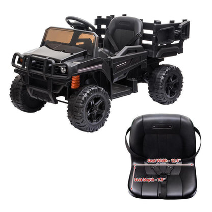 ASTM-Certified 12V Kids Ride On Tractor Truck with Battery, Lights, and Music - Black