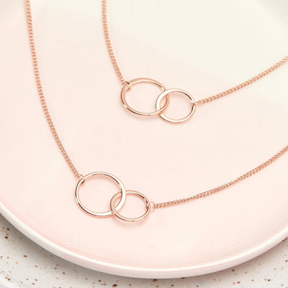 Aunt-Niece Christmas  Double Circles Necklace Set