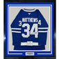Framed Autographed/Signed Auston Matthews 35x39 Toronto Maple Leafs Authentic Blue Hockey Jersey Fanatics COA
