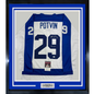 Framed Autographed/Signed Felix Potvin The Cat 35x39 Toronto White Hockey Jersey JSA COA