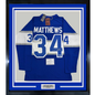 Framed Autographed/Signed Auston Matthews 35x39 Toronto Maple Leafs Authentic Mitchell & Ness Blue Hockey Jersey Fanatics COA