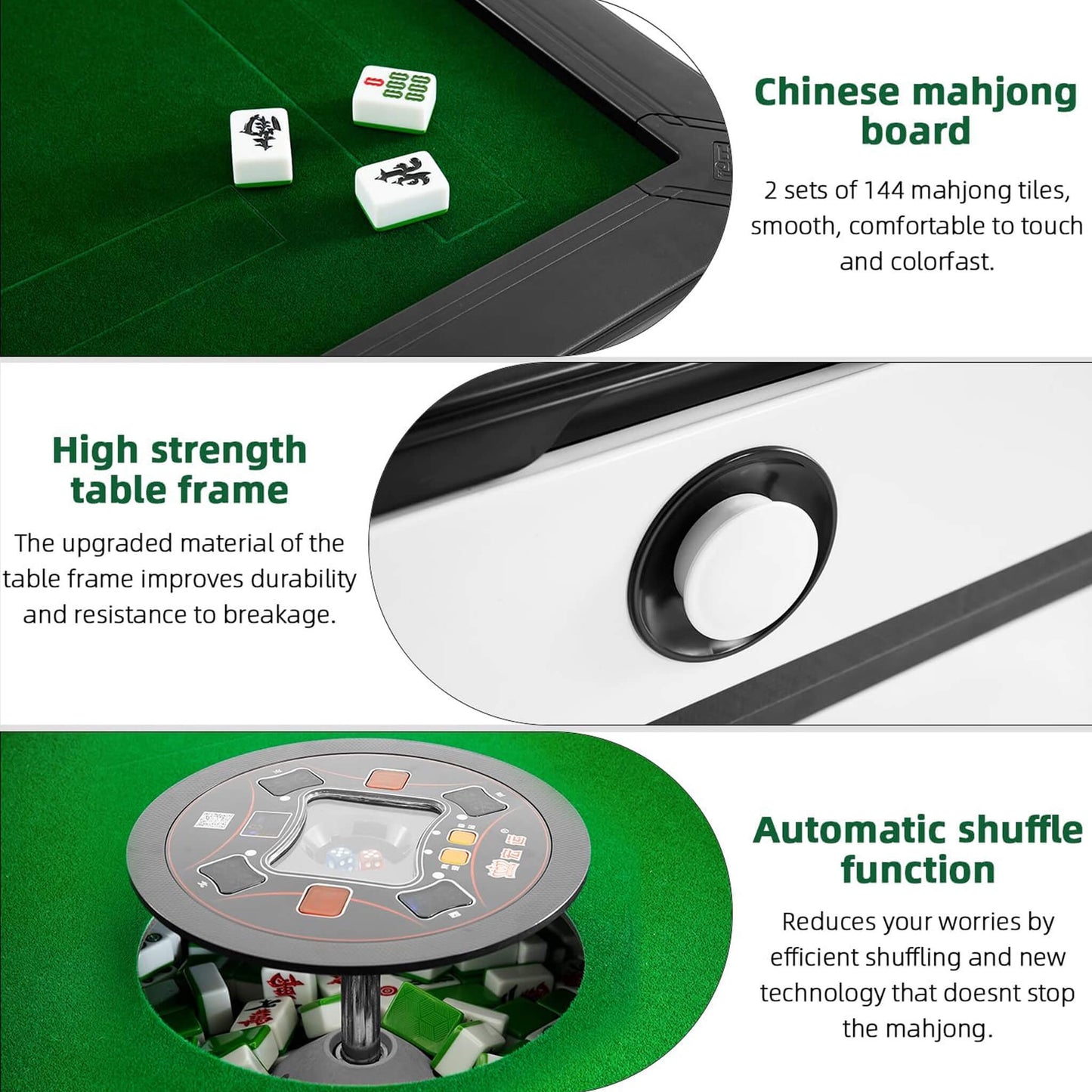Automatic Foldable Chinese Mahjong Table Set With Two 144 Tile Sets (SAK31957)