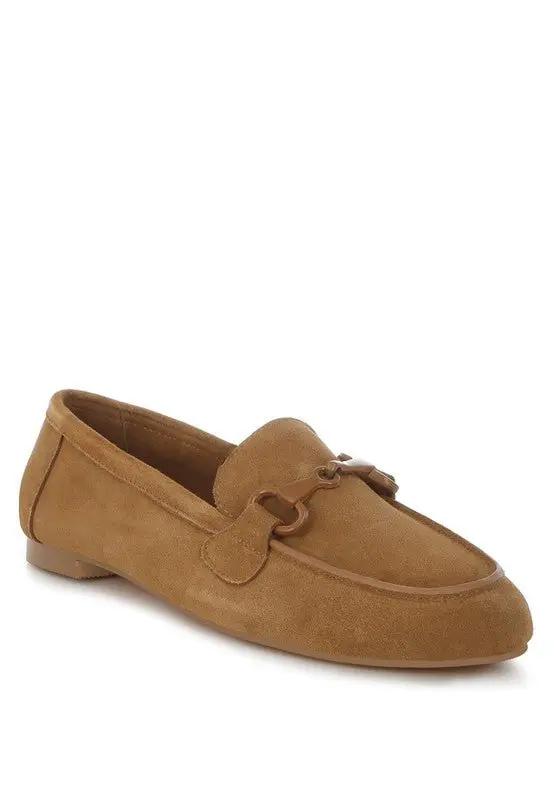 Shoes Rag Company Awen Monochromatic Horsebit Real Suede Loafers for Men