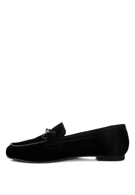 Shoes Rag Company Awen Monochromatic Horsebit Real Suede Loafers for Men
