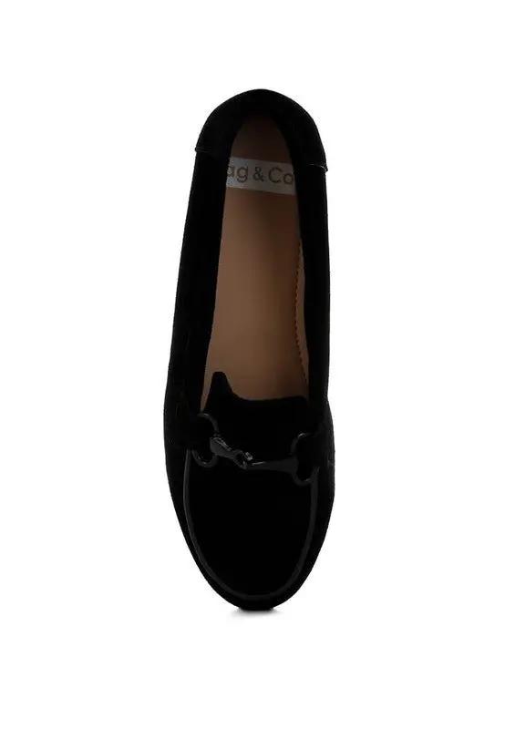 Shoes Rag Company Awen Monochromatic Horsebit Real Suede Loafers for Men