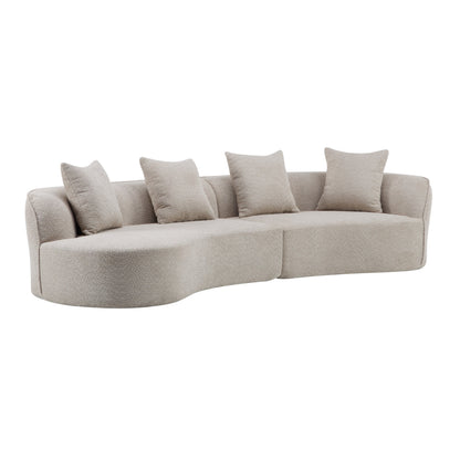 126" Curved Sectional Sofa (Almond-D28 Full Foam)
