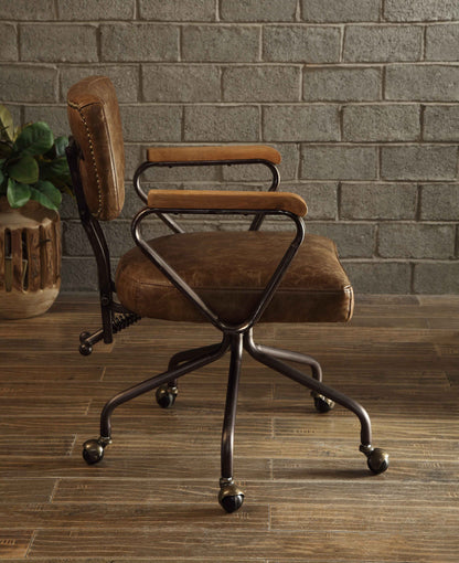 Hallie Vintage Whiskey Top Grain Leather Office Chair
