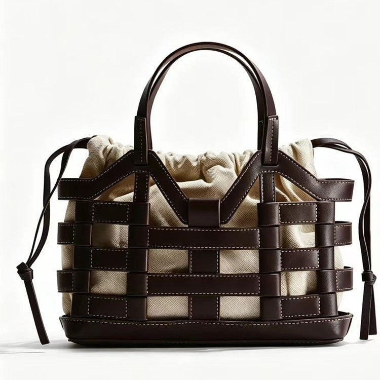 Creative Hollowed-out Niche Large-capacity Drawstring Patchwork Tote Bag