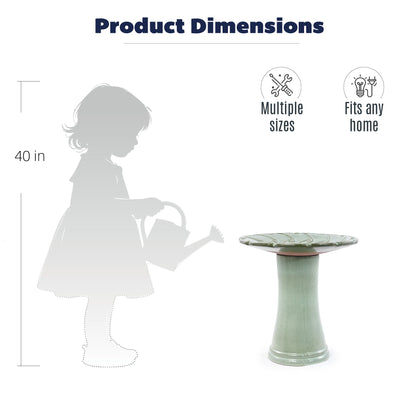 Handmade Glazed Ceramic Bird Bath