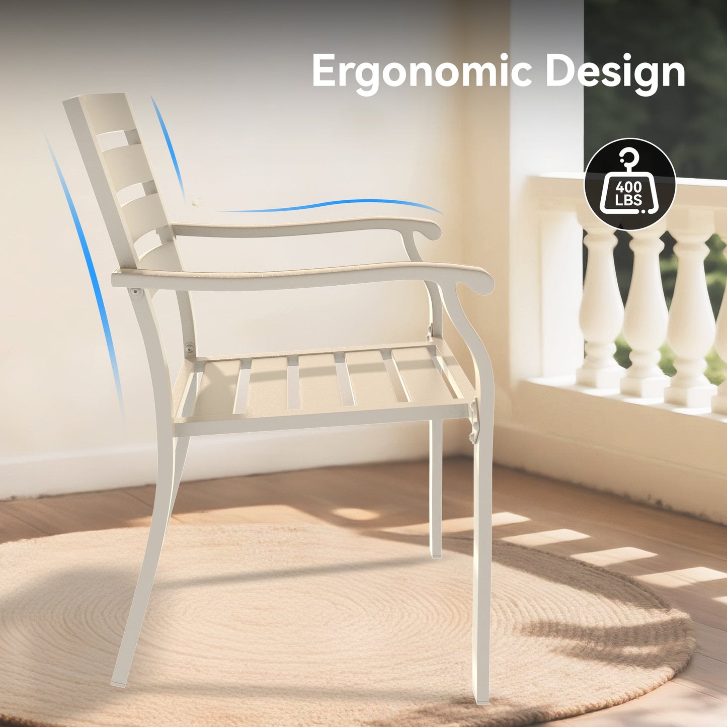 VRSHWO Iron Terrace Dining Chairs, Set of 2