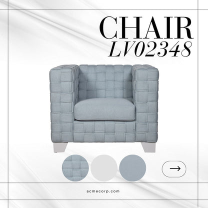 Saree Chenille Chair - Light Blue