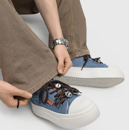 2026 New Spring Couple Canvas Skate Shoes, Toe-cap Height-increasing Casual Sneakers For Students & Men