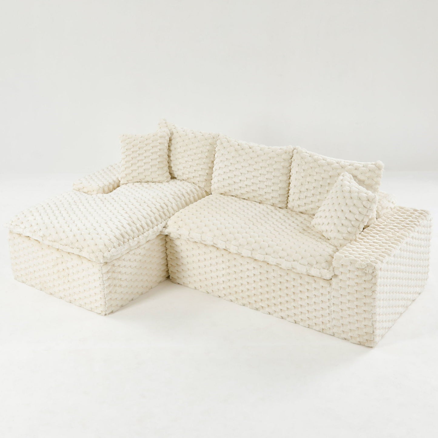 Modular Sofa, Convertible Twin Seat With Chaise Lounge