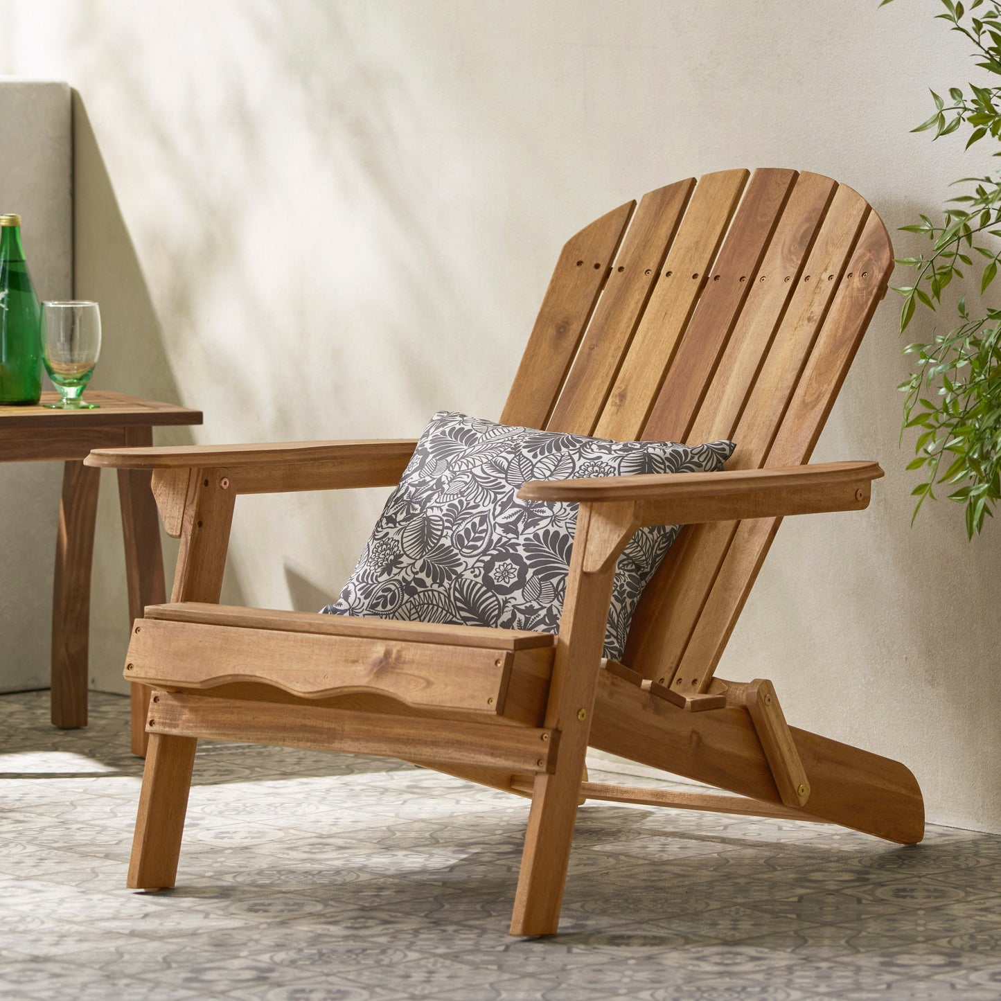 Folding Adirondack Chair Wooden Accent Furniture Lounge Chair