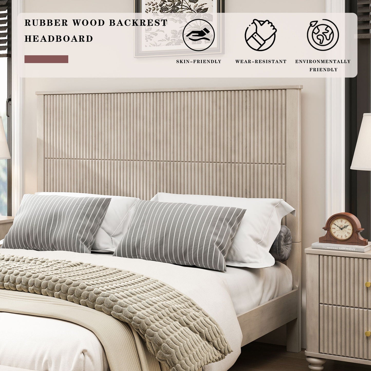 Platform Bed Frame With Tall Headboard