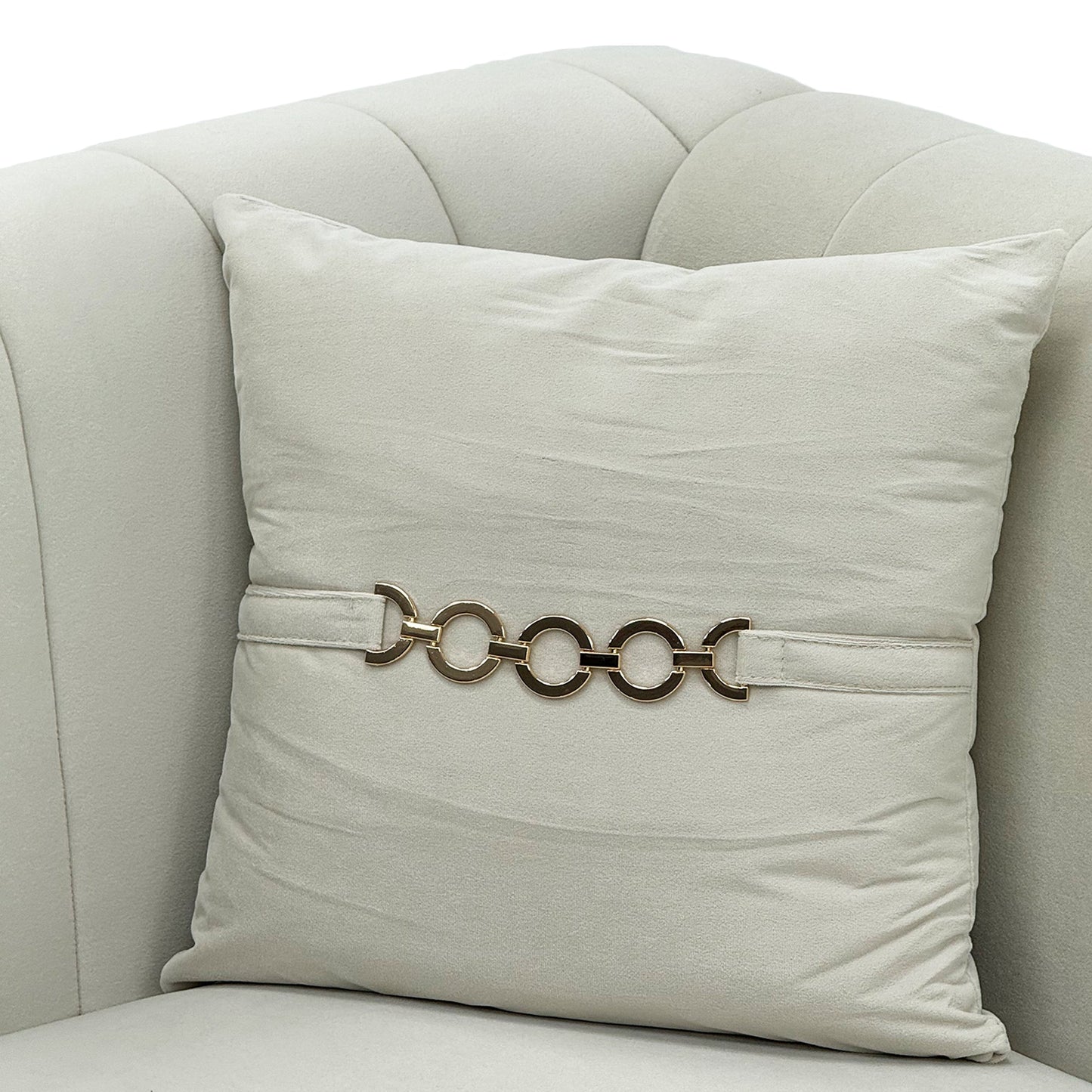 FX-P82B-BE (834-3 Sofa) Velvet 3-Seater Sofa