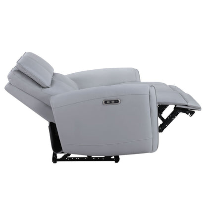 Jeromie - Power Motion Loveseat With USB Port - Gray Synthetic Leather