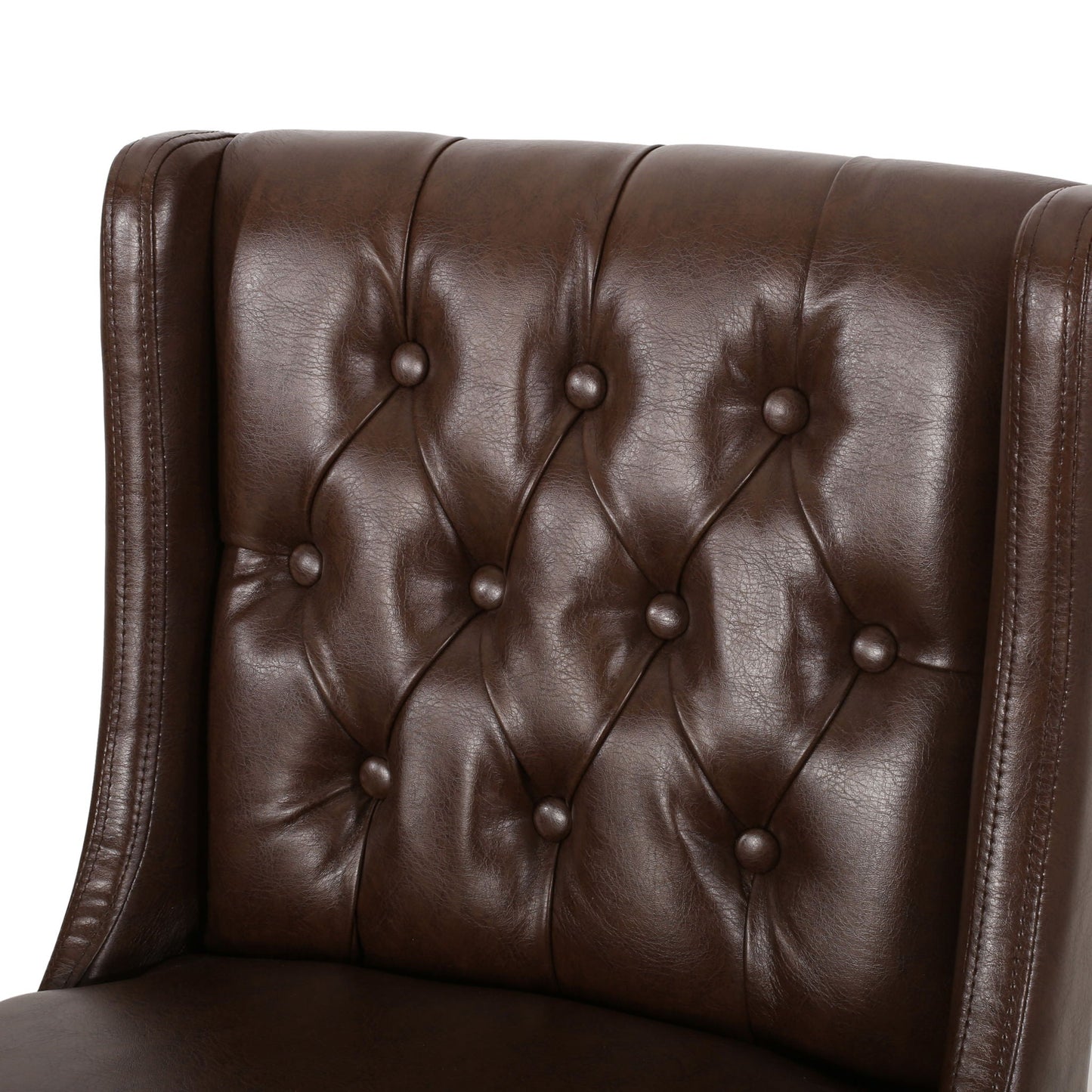 Solstara Upholstered Dining Barstool with Button Tufted and Wing Back