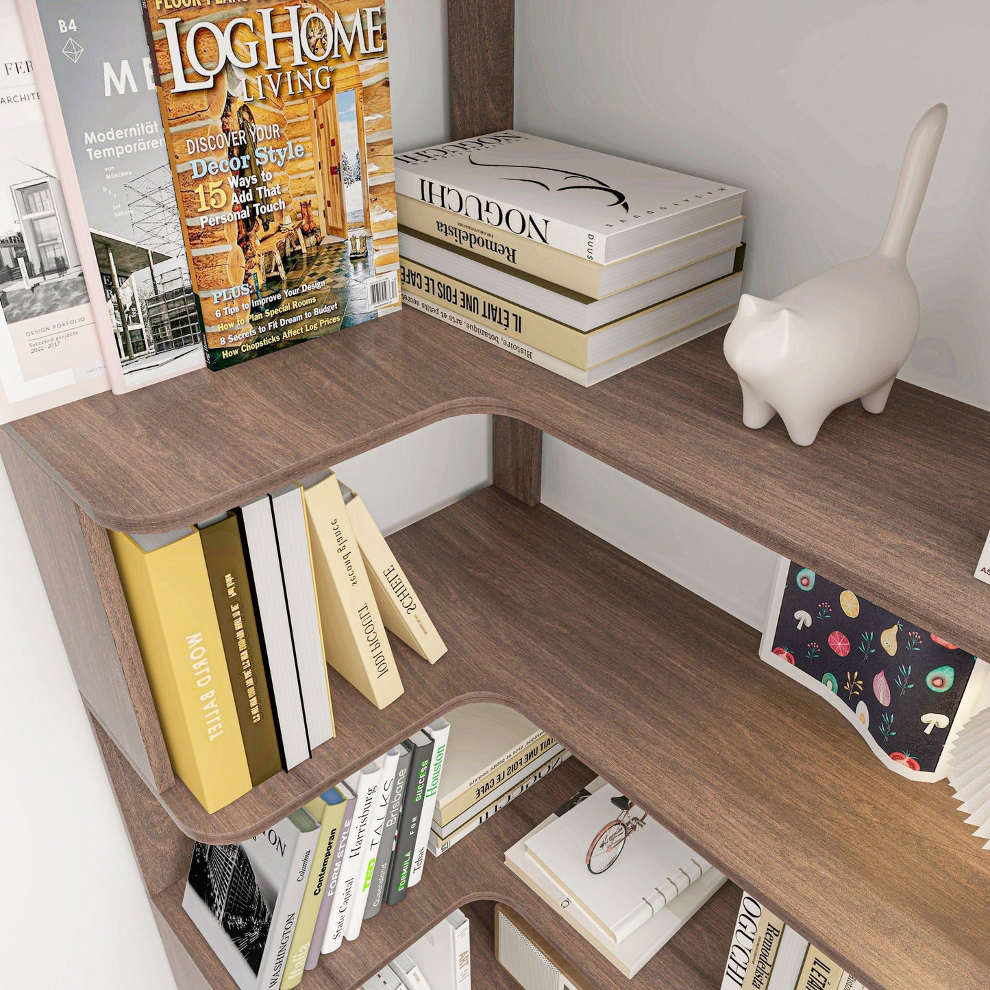 L-Shaped Design Corner Bookshelf