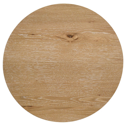 Kessler 2-piece Round Sculptural Wood Coffee Table Set Light Oak