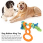 Dog Rubber Ring Rope Toy Safe Portable Dog Chew Teething Toy For Training Teeth Cleaning Gum Massage