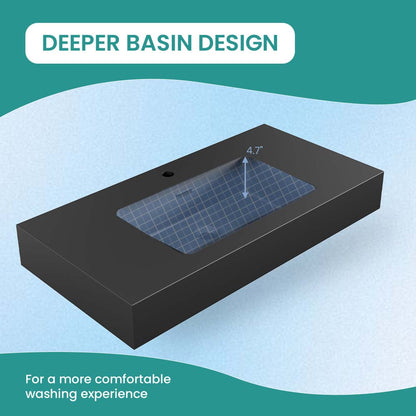 BB02-36-109 Integrated Engineered Solid Surface Basin Matte