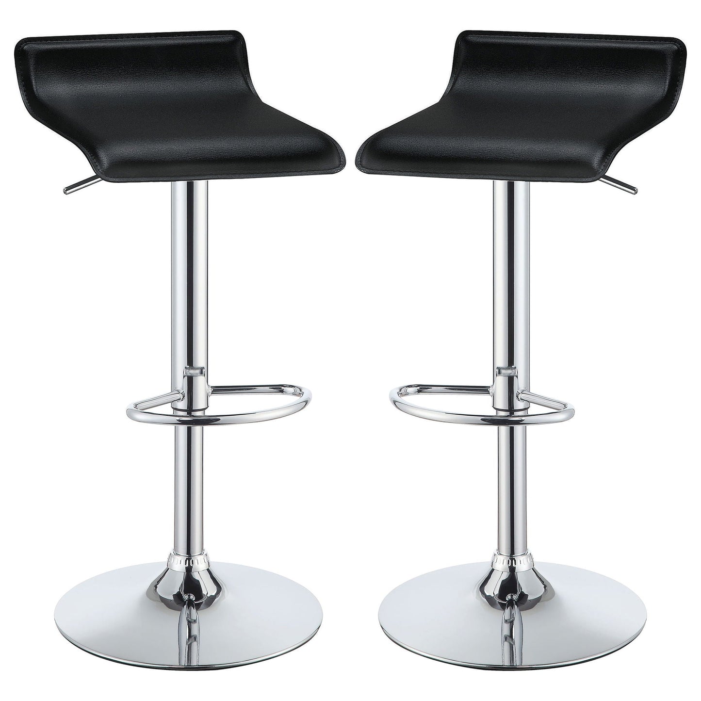 Backless Bar Stool With Adjustable Height - Black
