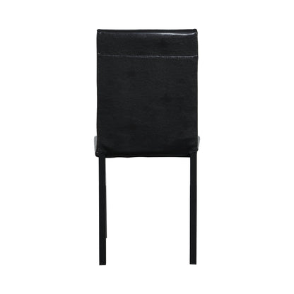 Furniture 5 Piece Metal Dinette Set with Faux Marble Top - Black