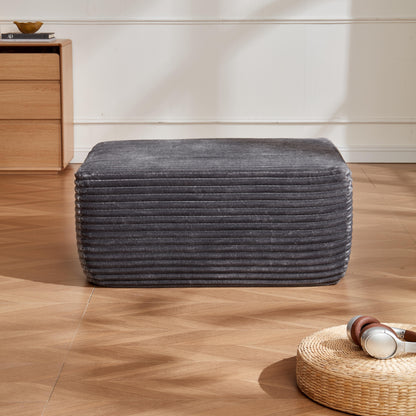 Grey Plush Ottoman