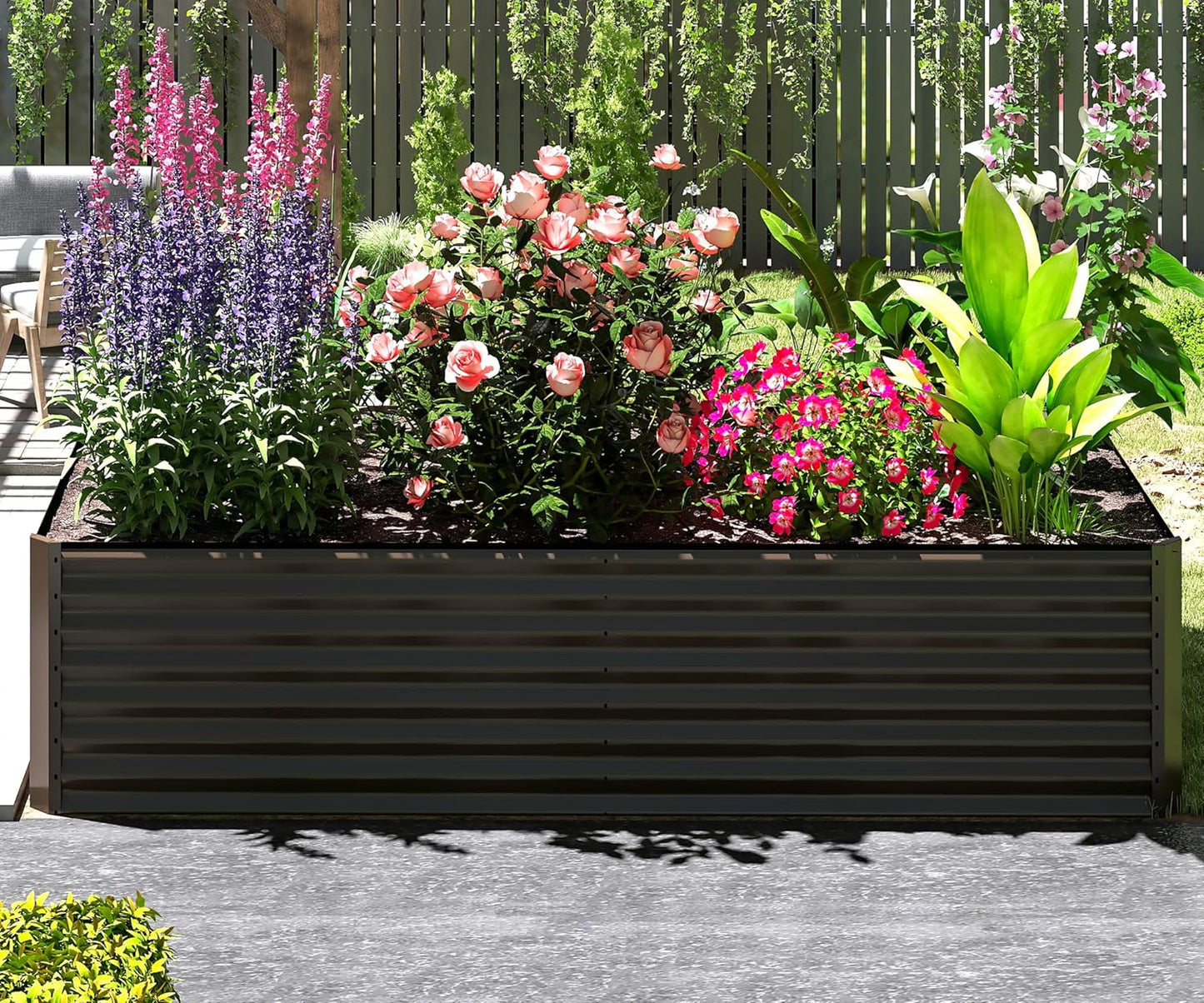 6x3x2 ft Galvanized Raised Garden Bed