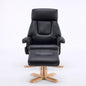Upholstered Heated Massage 360° Swivel Accent Chair With Ottoman